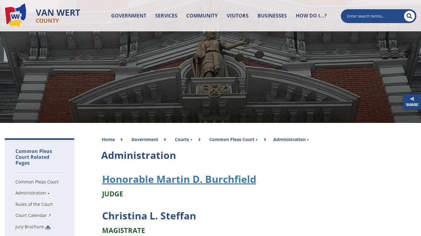 Administration - Van Wert County, Ohio